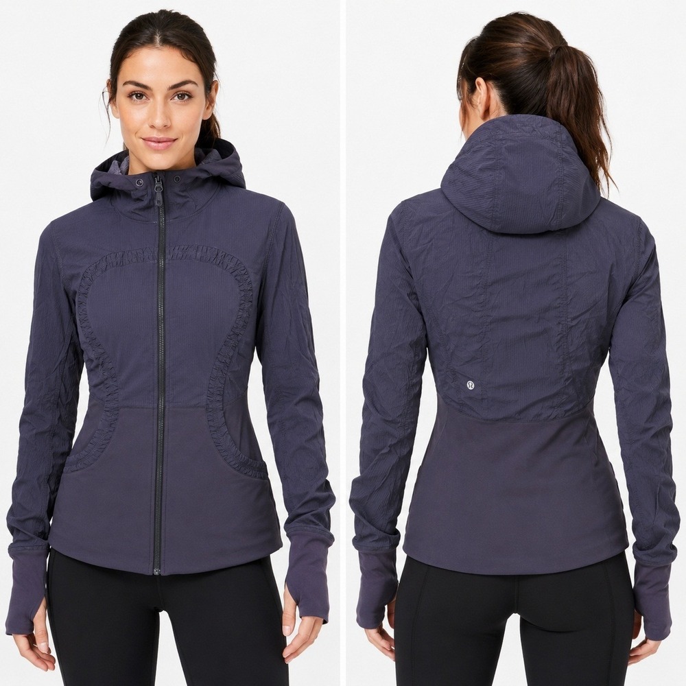 Lululemon Dance Studio Jacket Reversible size 8 Blue Heathered